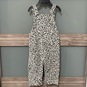 Zara Animal Print Knit Overalls